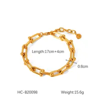 Simple Style Geometric 304 Stainless Steel Plating 18K Gold Plated Women's Bracelets sku image 8