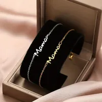 Basic Simple Style Letter 304 Stainless Steel Plating Mother'S Day Women's Bracelets main image 1