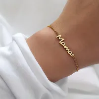 Basic Simple Style Letter 304 Stainless Steel Plating Mother'S Day Women's Bracelets main image 6