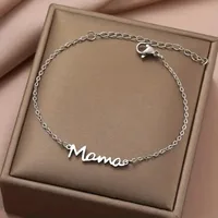 Basic Simple Style Letter 304 Stainless Steel Plating Mother'S Day Women's Bracelets sku image 1