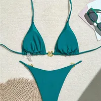 Women's Solid Color 2 Pieces Set Swimwear main image 4