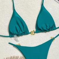 Women's Solid Color 2 Pieces Set Swimwear main image 3