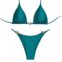 Women's Solid Color 2 Pieces Set Swimwear main image 2