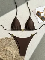 Women's Solid Color 2 Pieces Set Swimwear sku image 5