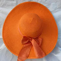 Women's Basic Vacation Solid Color Big Eaves Straw Hat sku image 21