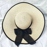 Women's Basic Vacation Solid Color Big Eaves Straw Hat sku image 2