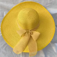 Women's Basic Vacation Solid Color Big Eaves Straw Hat sku image 23