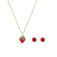 Sweet Cherry Strawberry 304 Stainless Steel Plating Women's Jewelry Set main image 2
