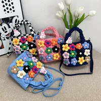 Women's Small Canvas Flower Elegant Streetwear Square Zipper Shoulder Bag main image 1