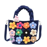 Women's Small Canvas Flower Elegant Streetwear Square Zipper Shoulder Bag main image 2