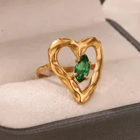 Vintage Style French Style Geometric 304 Stainless Steel Plating Zircon 18K Gold Plated Women's Open Rings main image 3