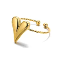 Vintage Style French Style Geometric 304 Stainless Steel Plating Zircon 18K Gold Plated Women's Open Rings sku image 1