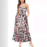 Women's Strap Dress Elegant Strap Sleeveless Flower Maxi Long Dress Holiday Daily main image 3