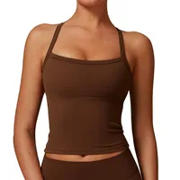 Sports Solid Color Nylon Spandex Strap Active Tops Vest main image 4