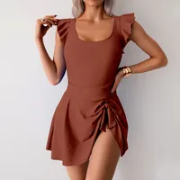 Women's Sexy Solid Color One Piece Swimwear sku image 25
