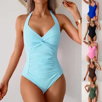 Women's Sexy Solid Color One Piece Swimwear main image 1