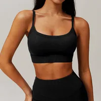 Sports Bronzing Nylon Spandex Strap Sports Bra Vest sku image 3
