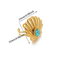 Retro Devil's Eye Heart Shape 304 Stainless Steel Plating Turquoise Women's Open Rings main image 2
