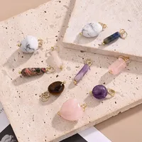 Casual Handmade Simple Style Marble Simple Solid Color 304 Stainless Steel Natural Stone Handmade Polishing Turquoise Amethyst  Tiger Eye Jewelry Accessories main image 1