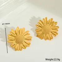 1 Pair Elegant Retro Artistic Irregular Flower 304 Stainless Steel Imitation Pearl Zircon 18K Gold Plated Ear Studs sku image 1