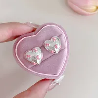 1 Pair Casual Elegant Sweet Heart Shape Enamel Alloy Ear Studs sku image 1