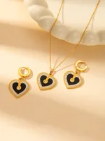 Casual Elegant Simple Style Heart Shape Titanium Steel Plating Women's Jewelry Set sku image 35