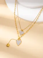 Casual Elegant Simple Style Heart Shape Titanium Steel Plating Women's Jewelry Set sku image 32