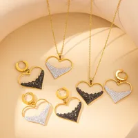 Casual Elegant Simple Style Heart Shape Titanium Steel Plating Women's Jewelry Set main image 2