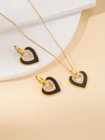Casual Elegant Simple Style Heart Shape Titanium Steel Plating Women's Jewelry Set sku image 37