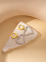Simple Style Insect Heart Shape Titanium Steel Inlay Zircon Valentine'S Day Women's Earrings Necklace sku image 13