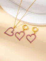 Casual Elegant Simple Style Heart Shape Titanium Steel Plating Women's Jewelry Set sku image 39