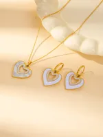 Casual Elegant Simple Style Heart Shape Titanium Steel Plating Women's Jewelry Set sku image 36