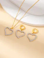 Casual Elegant Simple Style Heart Shape Titanium Steel Plating Women's Jewelry Set sku image 38