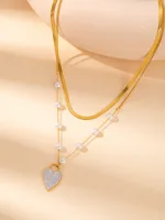 Casual Elegant Simple Style Heart Shape Titanium Steel Plating Women's Jewelry Set sku image 31
