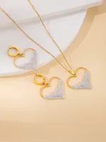 Casual Elegant Simple Style Heart Shape Titanium Steel Plating Women's Jewelry Set sku image 45