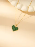 Simple Style Insect Heart Shape Titanium Steel Inlay Zircon Valentine'S Day Women's Earrings Necklace sku image 8