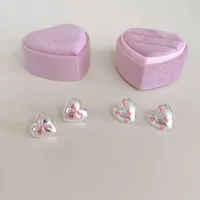 1 Pair Casual Elegant Sweet Heart Shape Enamel Alloy Ear Studs main image 4