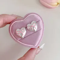 1 Pair Casual Elegant Sweet Heart Shape Enamel Alloy Ear Studs sku image 2