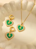 Casual Elegant Simple Style Heart Shape Titanium Steel Plating Women's Jewelry Set sku image 34