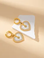 Casual Elegant Simple Style Heart Shape Titanium Steel Plating Women's Jewelry Set sku image 16