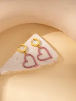Casual Elegant Simple Style Heart Shape Titanium Steel Plating Women's Jewelry Set sku image 22