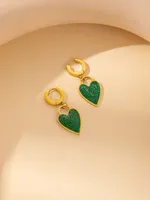Simple Style Insect Heart Shape Titanium Steel Inlay Zircon Valentine'S Day Women's Earrings Necklace sku image 25