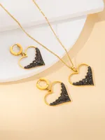 Casual Elegant Simple Style Heart Shape Titanium Steel Plating Women's Jewelry Set sku image 44
