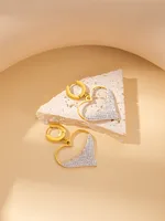 Casual Elegant Simple Style Heart Shape Titanium Steel Plating Women's Jewelry Set sku image 30