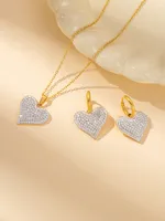 Casual Elegant Simple Style Heart Shape Titanium Steel Plating Women's Jewelry Set sku image 42