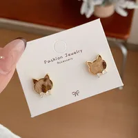 1 Pair Elegant Lady Sweet Cat Alloy Ear Studs sku image 3