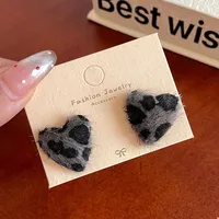 1 Pair Sweet Heart Shape Bow Knot Hairball Drop Earrings Ear Studs sku image 17