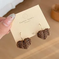1 Pair Sweet Heart Shape Bow Knot Hairball Drop Earrings Ear Studs sku image 19
