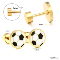 1 Pair Simple Style Ball Cake Watermelon Plating 304 Stainless Steel Ear Studs main image 2