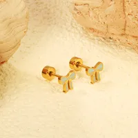 1 Pair Simple Style Ball Cake Watermelon Plating 304 Stainless Steel Ear Studs main image 3